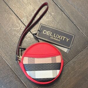 Deluxity Los Angeles Red Stripe Mini Wristlet Coin Bag